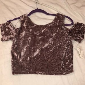 New with tags! Suede off the shoulder crop top